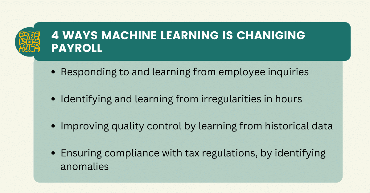 Machine learning chaning payroll