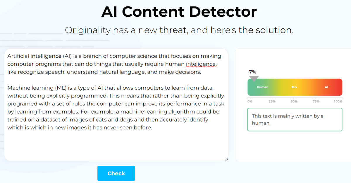AI content detector fooled